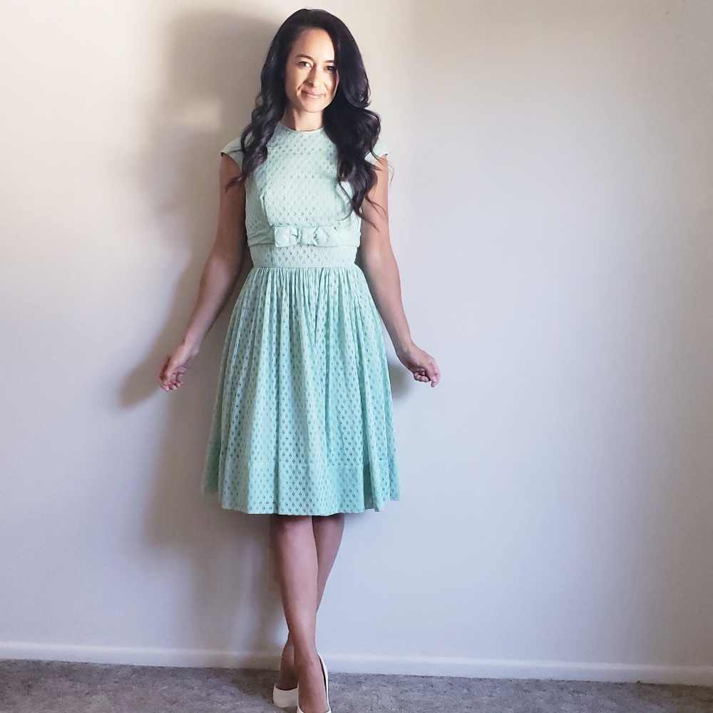 1950s Vintage Dress Jacket Set KerryBrooke by JC Penney's  Atomic Mint - Picture 6 of 15